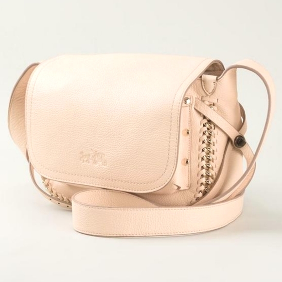 Coach Dakota Whipstitch Apricot Leather Saddle Bag - Picture 7 of 16